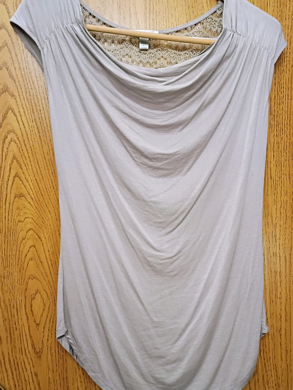 Forever 21 Light Taupe Draped Tank Top with Lace Back